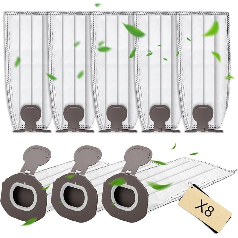 Lot de 8 Sac Aspirateur pour Vorwerk Kobold VK7 FP7 Sacs Filtrants de Rechange pour Aspirateur sans Fil Kobold VK7 FP7 Sac Aspira