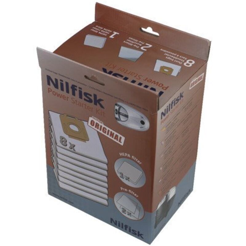 Sacs pour aspirateur (x8) kit demarrage Nilfisk 107403114