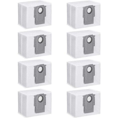 Lot de 8 Sacs à Poussière pour Roborock S7 / S7 MaxV Ultra / Q7+ / Q7 Max+,Roborock S7 Accessoires, Sacs À Poussière de Rechange pour Roborock S7 Station d'Aspiration H236
