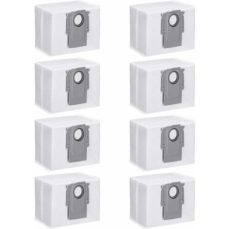 Lot de 8 Sacs à Poussière pour Roborock S7 / S7 MaxV Ultra / Q7+ / Q7 Max+,Roborock S7 Accessoires, Sacs À Poussière de Rechange pour Roborock S7 Station d'Aspiration H236