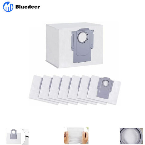 Lot de 8 sacs à poussière pour station d'aspiration Roborock S7 MaxV Ultra / S7 Pro Ultra / Q7+ / Q7 Max+ / Q5+, sac de rechange jetable grande capacité 3L ensemble d'accessoires pour sac d'aspirateur
