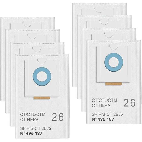 Lot de 8 sacs d'aspirateur compatibles avec Festool SELFCLEAN CT 26/CTM 26 E/CTL 26E CLEANTEC Series SC FIS-CT 26/5