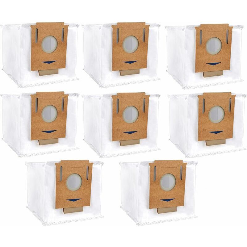 Lot de 8 sacs d'aspirateur de rechange pour aspirateurs Ecovacs Deebot Ozmo T8 AIVI T8 Max, AIVI et T8 T9 T9+ N8 Series, DX93 DDX96, aspirateur robot
