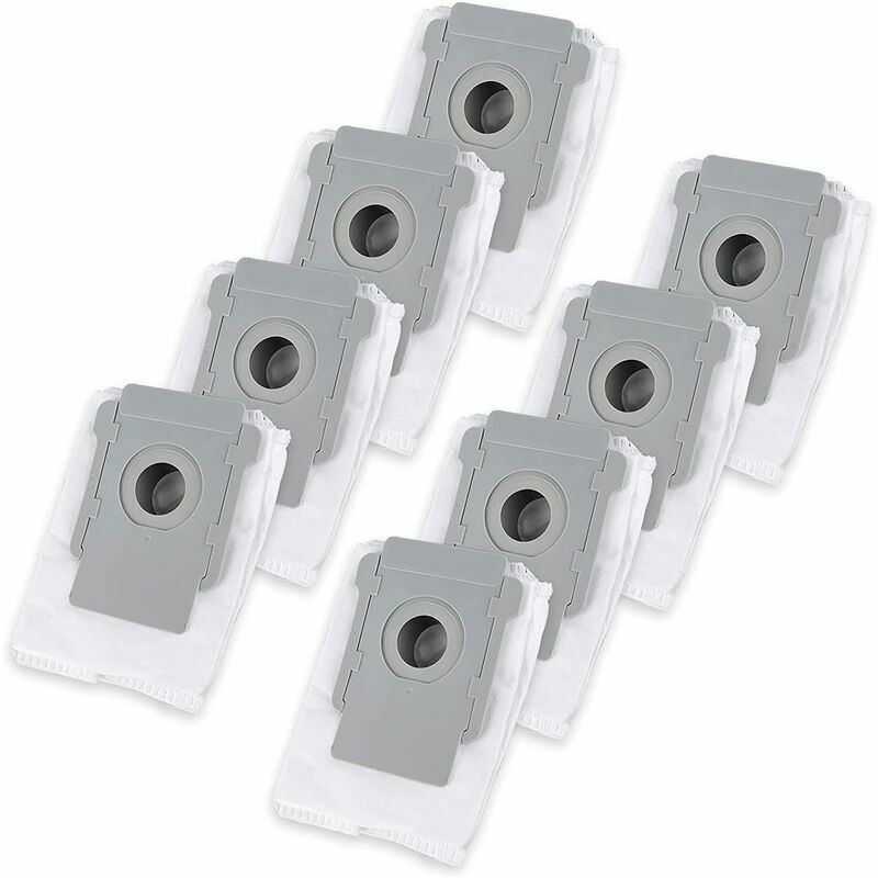 Lot de 8 sacs d'aspirateur de rechange pour iRobot Roomba série i & s i7 i7+ 7550, i3 i3 Plus 3550, i6 i6+ 6550, i8 i8+ 8550, S9 S9+/9550, filtre