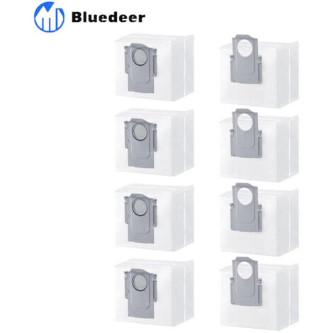 Lot de 8 Sacs d'Aspirateur pour Roborock S8+, S8 Pro Ultra, S7 MaxV Ultra, Q7+, Q7 Max+, Q8 Max+, Q5 Pro+ - Kit d'Accessoires de Rechange