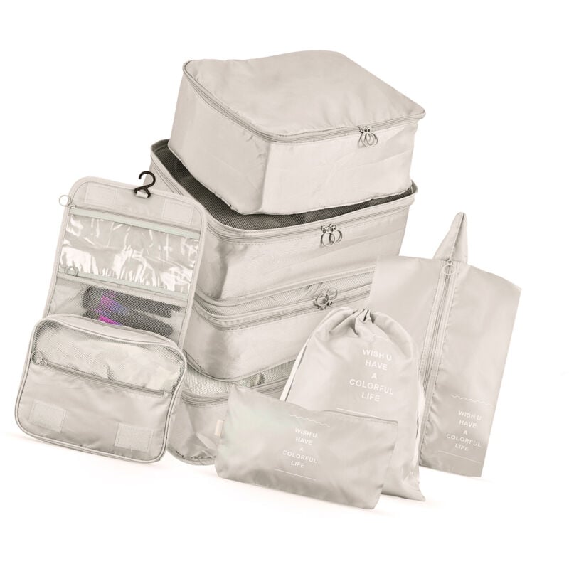 Rapanda - Lot de 8 sacs de rangement pour valises de voyage, étuis de rangement pour bagages portables, vêtements, chaussures