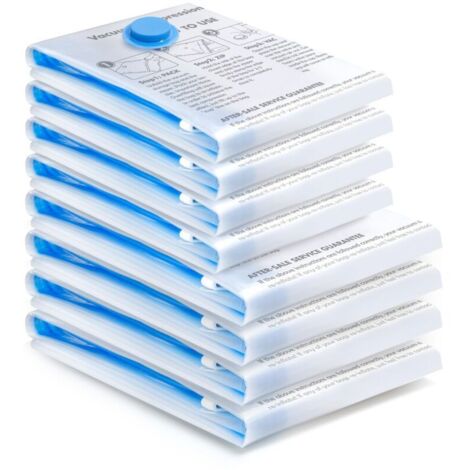 Lot de 8 Sacs de Rangement Sous Vide, Sac Sous Vide Vetement Aspirateur Sac de Compression Voyages Camping Réutilisables pour Matelas, Tente, Vêtements, Couettes, Literie, Oreillers 4XXL+4XL