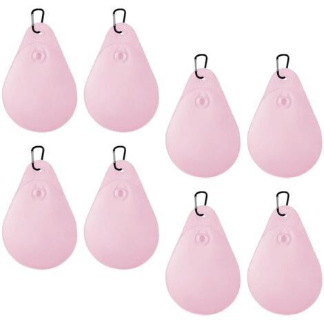 Lot de 8 sacs de suspension pour bâche de piscine, sac mural de piscine, rose, avec crochet, 34,5 x 24 cm