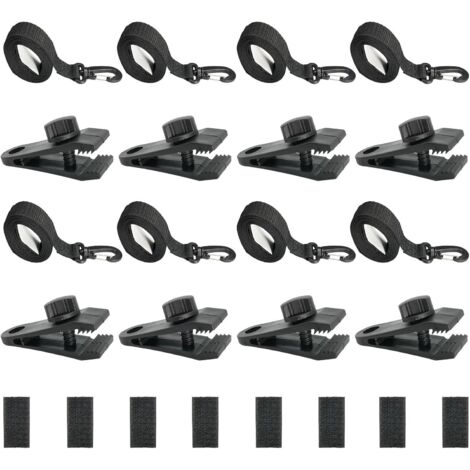 Lot de 8 Sangles Maintien et Pinces pour Enrouleur Bâches Piscine, Accessoires Couverture Solaire Jeu Roues Parasol Serrage Piscine -