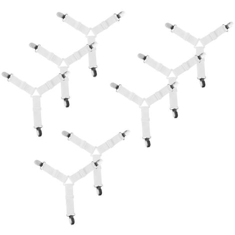 Lot de 8 sangles pour draps-housses, élastiques et antidérapantes