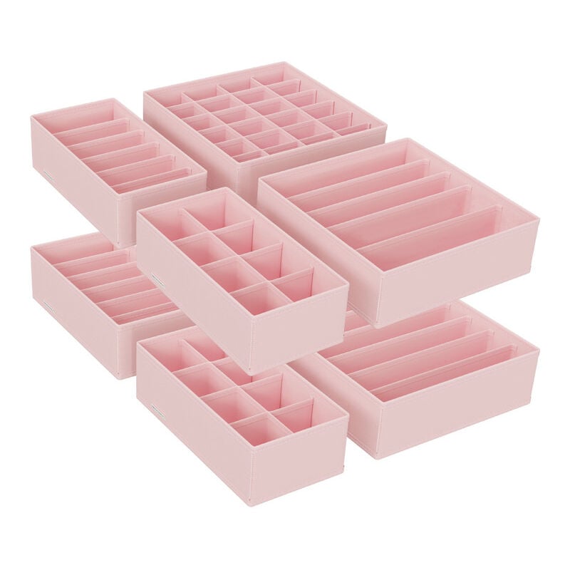 Songmics - Lot de 8 Séparateurs de Tiroirs, Organiseur de Sous-vêtements Pliables, pour Soutiens-gorge, Culottes, Chaussettes et Cravates, Boîtes de