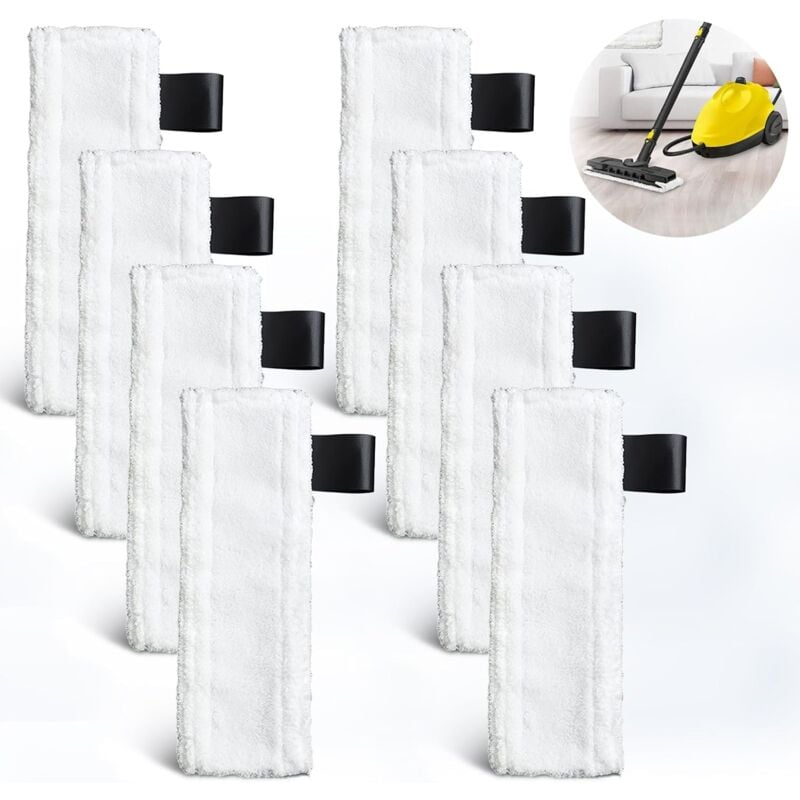 Gotrays - Lot de 8 serpillères de rechange pour nettoyeur vapeur Kärcher EasyFix SC1/SC2/SC3/SC4/SC5 - Lavables - Lingettes de rechange pour