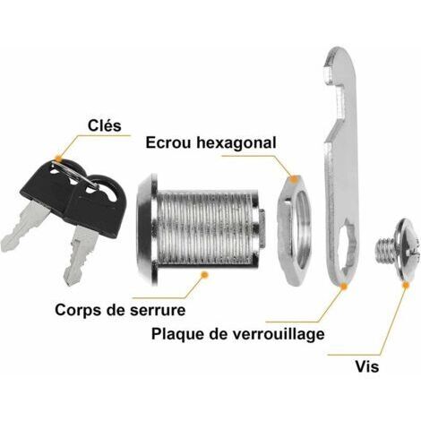 Lot de 8 Serrures Boîte aux Lettres Universelle, 30mm Serrure Armoire Metallique, Barillet Boite aux Lettres en Alliage de Zinc avec 16 Clés pour Tiroir, Armoire, Placard, Boîte aux Lettres