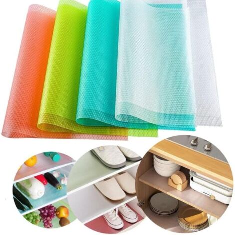 Lot de 8 Sets de Table Lavables Tapis de Réfrigérateur PVC Tapis Frigo Antidérapant Tapis de Table Tapis de Tiroir pour Cuisine Restaurant Table à Manger