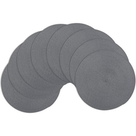 Lot de 8 sous-verres ronds tressés 38 cm – Antidérapants, résistants à la chaleur 80°C, lavables