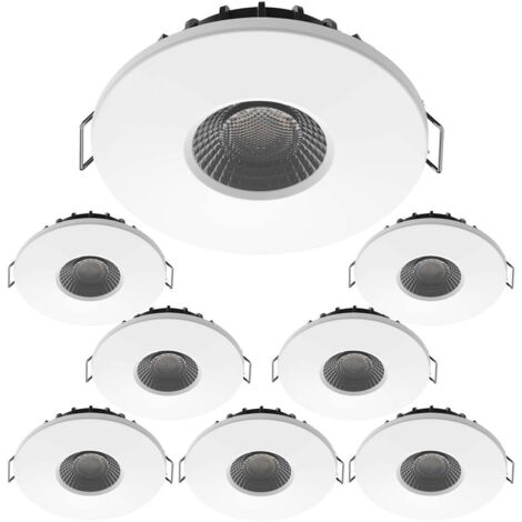 Lot de 8 Spots Encastrables LED 8W MILAN CCT IP65 IK07 avec Transformateur Dimmable