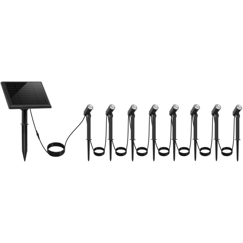 Lumisky - Lot de 8 Spots solaires led roundy Noir Plastique H27cm