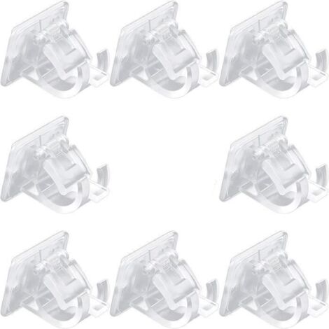 Lot de 8 supports autocollants pour tringle à rideaux Crochets de fixation pour tringle à rideaux Supports muraux Barre de [268]