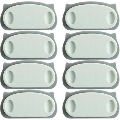 Lot de 8 supports de rangement pour câbles d'alimentation, à suspendre et à fixer au mur. Sans motif.