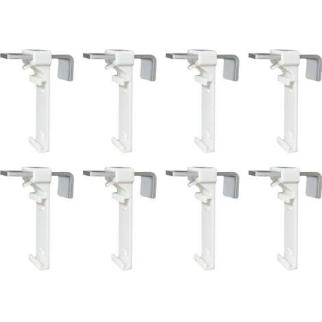Lot de 8 supports de serrage pour store enrouleur double, store double sans perçage, à fixer et à coller, comme accessoire de rechange pour la fixation sur une fenêtre en PVC fixe
