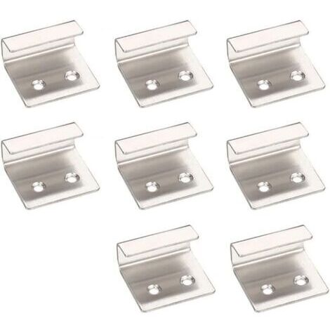 Lot de 8 supports de suspension acier inoxydable kit de fixation pour miroir support robuste pour carrelage en céramique (argent)