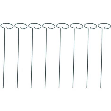 Lot de 8 supports pour plantes, anneaux de support pour fleurs, bâtonnets de support en métal, outils de jardinage
