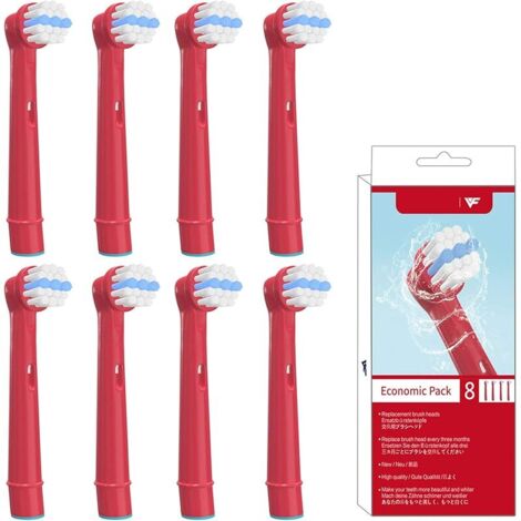 Lot de 8 têtes de brosse à dents pour enfant Oral B -Brossettes de rechange pour brosse à dents électrique Braun -Brossettes Oral B de rechange pour les à dents compatibles avec la série