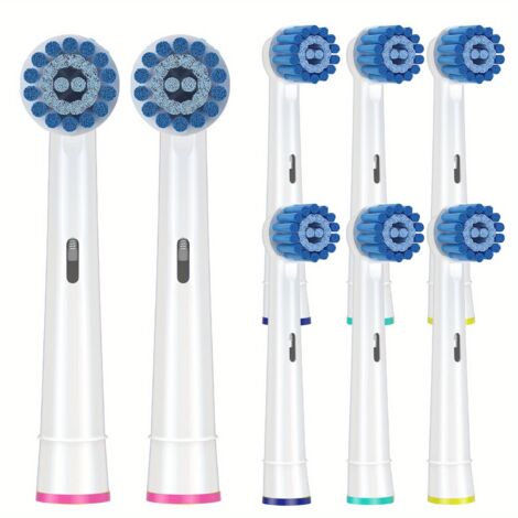 Lot de 8 têtes de brosse pour le soin des gencives sensibles avec brosse douce pour un nettoyage supérieur mais doux