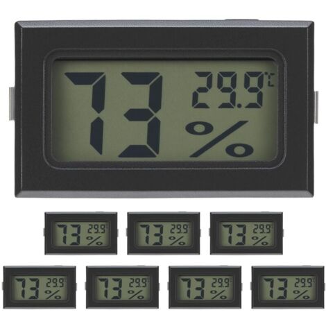 Lot de 8 thermomètres-hygromètres numériques - 48 x 29 x 15 mm - Moniteur compact de température et d'humidité d'intérieur