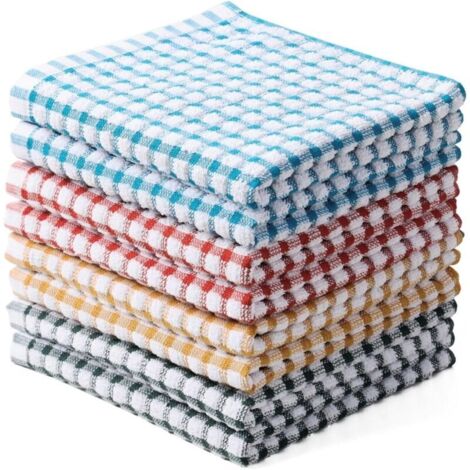 Lot de 8 torchons de Cuisine 100% Coton pour Laver la Vaisselle, 30,5 x 30,5 cm, torchons de Cuisine absorbants à séchage Rapide