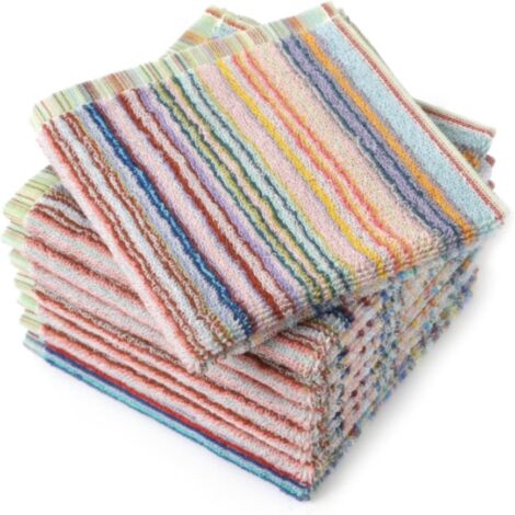 Lot de 8 torchons de cuisine en coton super absorbants – 30 × 30 cm, lavables et réutilisables
