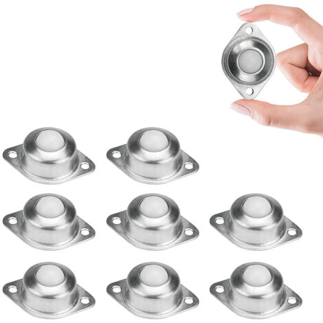 Lot de 8 Unités Transfert à Billes Nylon 360° - Pour Canapés Vitrines Chariots Armoires Scooters