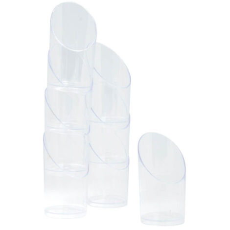 Lot de 8 Verrines en Plastique Réutilisable "Bambou" 30ml Transparent