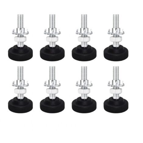 Lot de 8 vis de mise à niveau réglables pour pieds de meubles en métal M8 x 50 mm