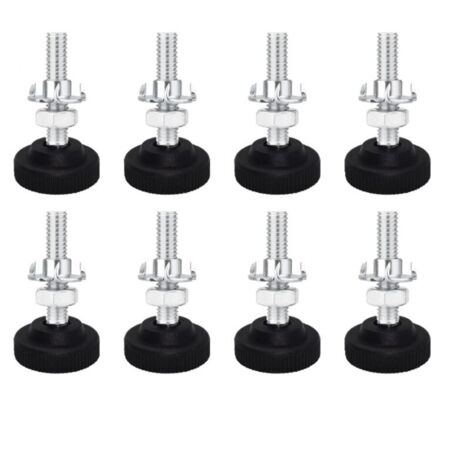 Lot de 8 vis de nivellement réglables pour pieds de meubles en métal M8 x 50 mm