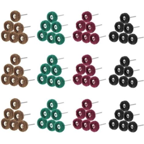 Lot de 80 Roues de Polissage Abrasif 25mm - Accessoires pour Outils Rotatifs Dremel, Divers Grains