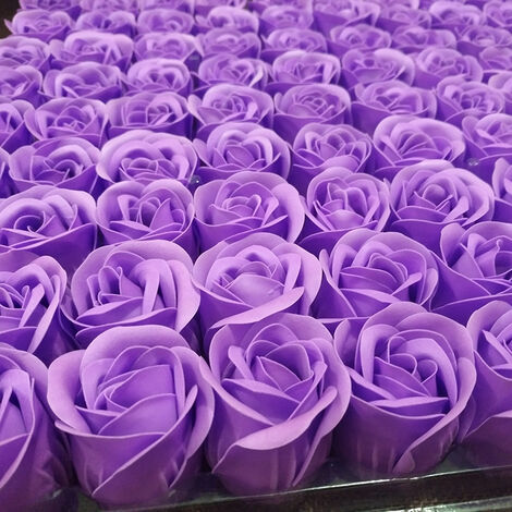 Lot de 81 savons en forme de rose - savons parfumés à la rose dans une boîte cadeau - pour un mariage, la Saint-Valentin