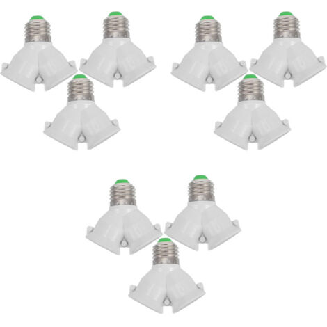 Lot de 9 adaptateurs répartiteurs pour ampoules 3 en 1, douille de lampe, rallonge de base d'ampoule 2 en 1, support E27 s, blanc