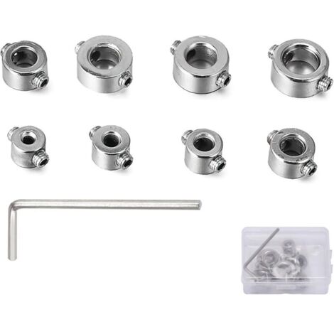 Lot de 9 bagues de butée de profondeur - Régulateur de position - Anneau de positionnement - Localisateur HSS - Limiteur de profondeur - Chevilles 3-12 mm