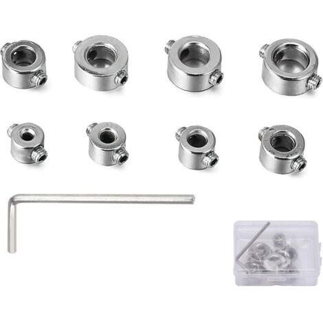 Lot de 9 bagues de butée de profondeur - Régulateur de position - Anneau de positionnement - Localisateur HSS - Limiteur de profondeur - Chevilles 3-12 mm