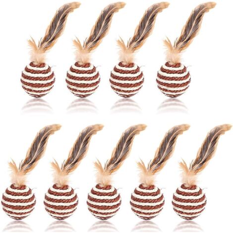 Lot de 9 balles pour chat en sisal, jouets pour chatons.