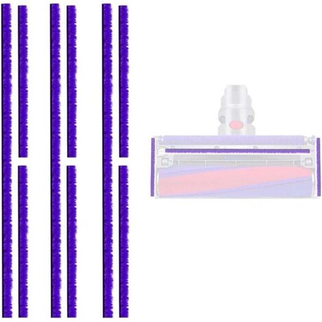 Lot de 9 bandes en peluche douce pour aspirateur Dyson V6 V7 V8 V10 V11 V12 Tête de rouleau souple Pièces de rechange