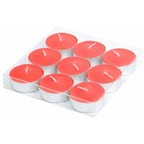 Lot de 9 Bougies Parfumées Chauffe-Plat "Gaïa" 3cm Fraise