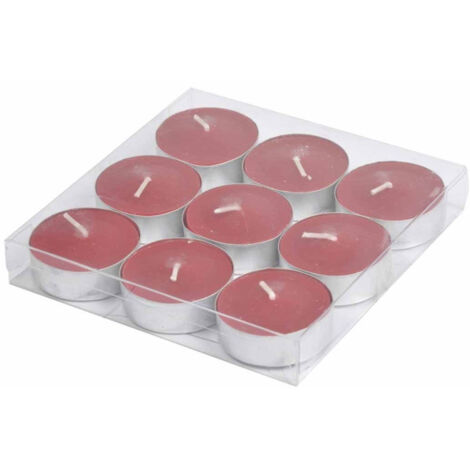 Lot de 9 Bougies Parfumées Chauffe-Plat "Gaïa" 3cm Fruits Rouges