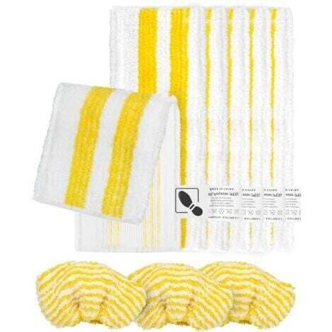 Lot de 9 chiffons en microfibre compatibles avec Kärcher  SC2, SC3, SC4, SC5 nettoyeur vapeur, Kit d'accessoires de nettoyeur vapeur lavable(6 lingettes+3 Bonnettes)