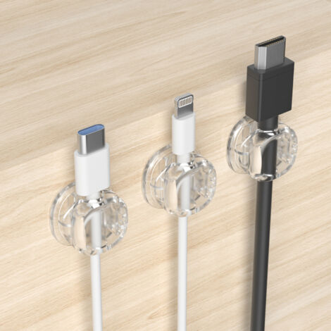 Lot de 9 clips magnétiques auto-adhésifs pour câbles, organisateur de câbles pour bureau, table de chevet et câbles de charge-AquaForge