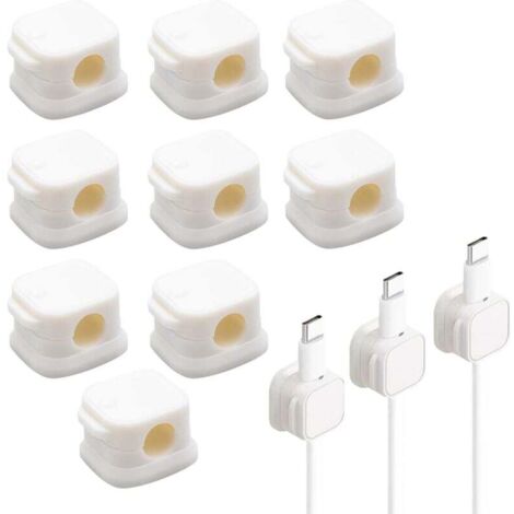 Lot de 9 clips pour câbles, clips magnétiques, attaches de câbles, clips adhésifs, pinces, attaches pour câbles, pinces à câbles, attaches adhésives, adaptés aux câbles de charge, câbles HDMI, câbles 
