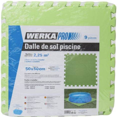Lot de 9 dalles de sol pour piscine  50x50cm   WERKA PRO