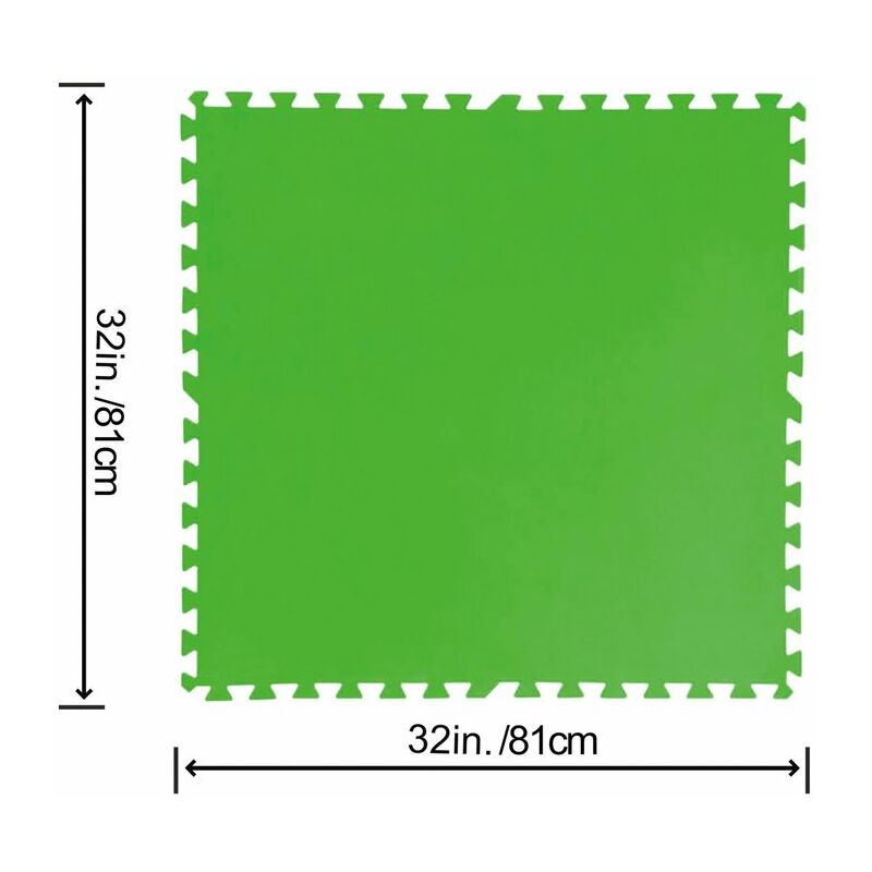 Bestway - Lot de 9 dalles carrées pour piscine - 78 cm Vert