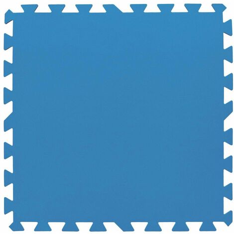 BESTWAY Lot de 9 Dalles de protection de sol en mousse bleu 50 x 50 cm u00e9p 4mm (tapis de sol pour piscine hors sol ou spa gon